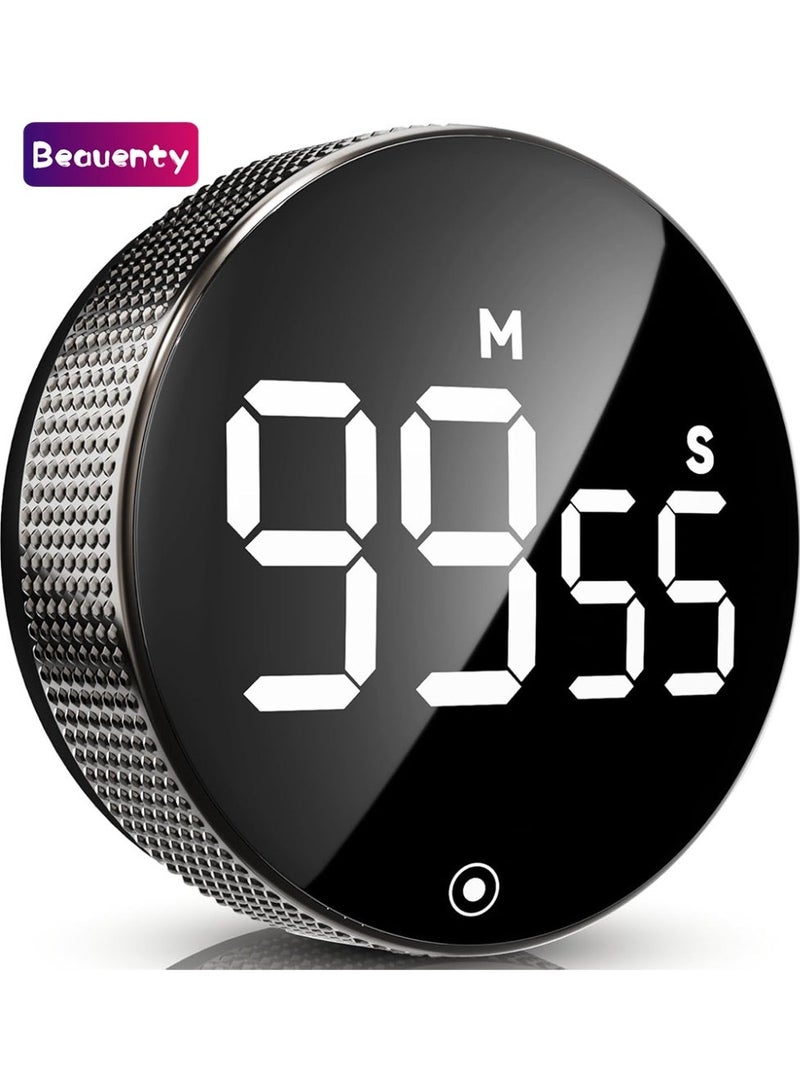 Beauenty Digital Kitchen Timers, Magnetic Visual Timer Large LED Display Magnetic Countdown Countup Timer Volume Adjustable for Classroom Cooking Baking Teaching, Easy for Kids and Seniors (Black) - Image 1